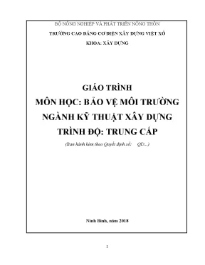 Giáo Trình Bảo Vệ Môi Trường Ngành Kỹ Thuật Xây Dựng 