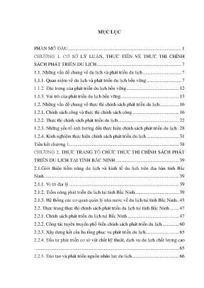 Phát Triển Du Lịch Bền Vững Tại Bắc Ninh: Chính Sách và