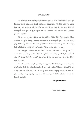 Quản lý tài chính hiệu quả tại Công ty Cổ phần Sản phẩm