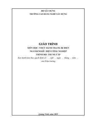 Giáo Trình Thực Hành Trang Bị Điện Ngành Điện Công