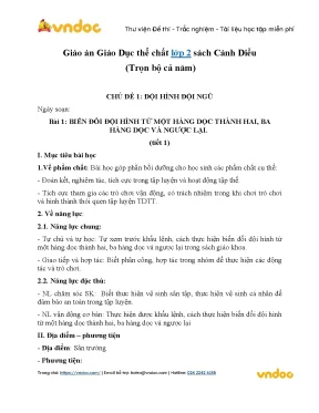 Giáo án Giáo dục thể chất lớp 2 sách Cánh Diều