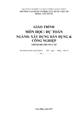 Giáo Trình Dự Toán Xây Dựng Dân Dụng và Công Nghiệp 