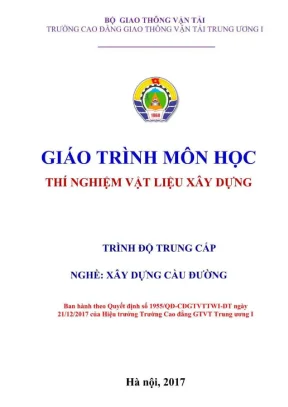 Giáo trình thí nghiệm VLXD ngành Xây dựng Cầu đường