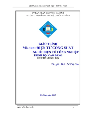 Giáo Trình Điện Tử Công Suất Cho Nghề Điện Tử Công Nghiệp