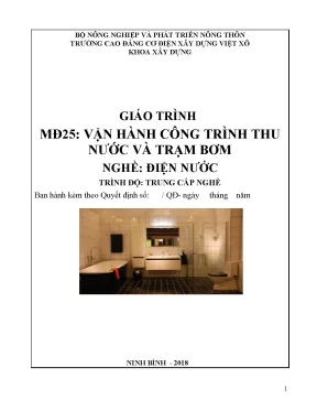 Giáo Trình Vận Hành Trạm Bơm và Công Trình Thu Nước 