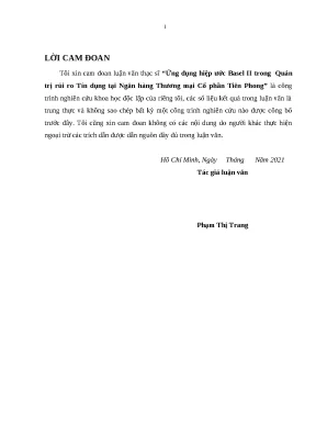 Ứng dụng Basel II trong quản trị rủi ro tín dụng tại TPBank