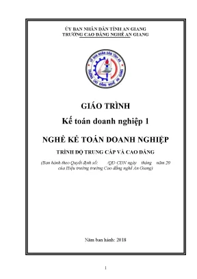 Giáo Trình Kế Toán Doanh Nghiệp Trình Độ Cao Đẳng
