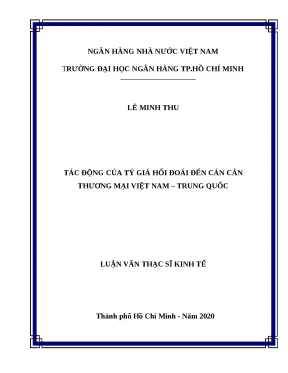 Tác động của tỷ giá hối đoái đến cán cân thương mại Việt