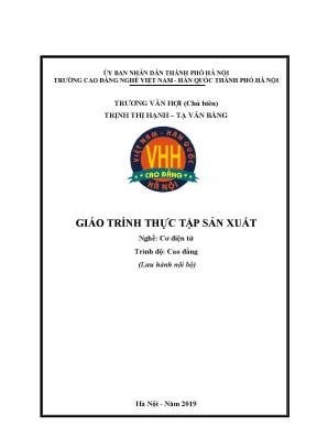 Giáo Trình Thực Tập Cơ Điện Tử Cao Đẳng
