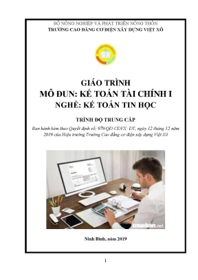 Giáo Trình Kế Toán Tài Chính I Dành Cho Nghề Kế Toán Tin 