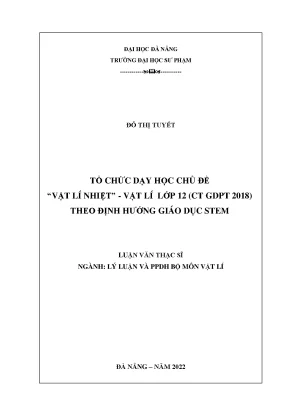Dạy Học Vật Lý Nhiệt Lớp 12 Theo Định Hướng STEM
