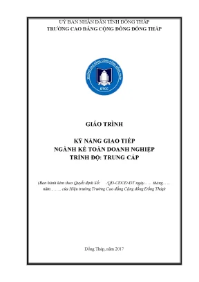 Kỹ Năng Giao Tiếp Trong Nghề Kế Toán Doanh Nghiệp Trung Cấp