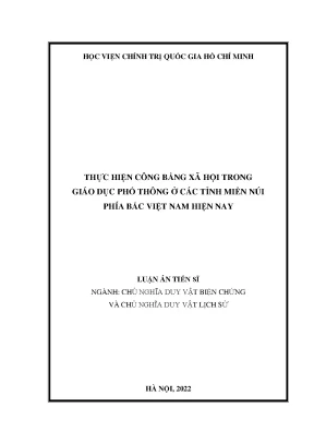 Công Bằng Xã Hội Trong Giáo Dục Phổ Thông Ở Miền Núi 