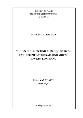 Nghiên cứu điện cực GC biến tính bằng ZIF-67/rGO để xác