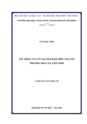 Tác động của tỷ giá hối đoái đến cán cân thương mại Việt Nam
