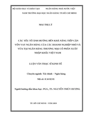 Các yếu tố ảnh hưởng đến khả năng tiếp cận vốn vay ngân