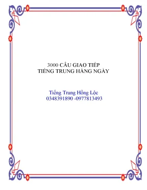 3000 Câu Giao Tiếp Tiếng Trung Hàng Ngày 2022