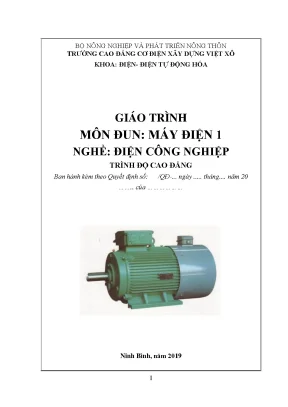 Giáo Trình Máy Điện 1: Kiến Thức Cơ Bản Cho Nghề Điện 