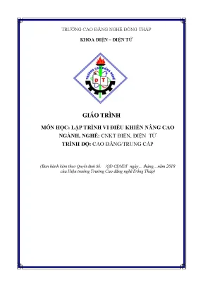 Giáo Trình Lập Trình Vi Điều Khiển Nâng Cao Cho Ngành 