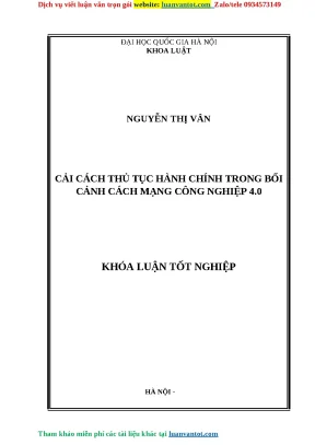 Cải Cách Thủ Tục Hành Chính Trong Cách Mạng Công Nghiệp 4.0