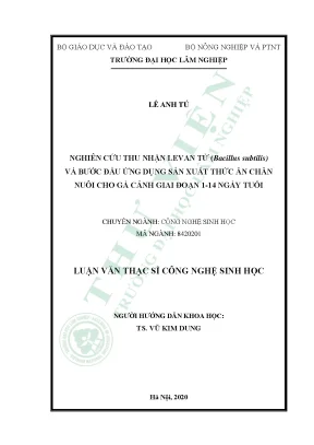 Nghiên cứu thu nhận levan từ Bacillus subtilis cho thức