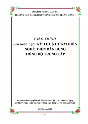 Giáo trình Kỹ thuật Cảm biến: Nghề Điện Dân Dụng Trình