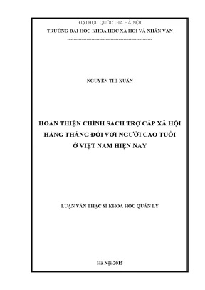 Cải thiện chính sách trợ cấp xã hội cho người cao tuổi