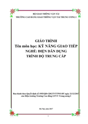 Giáo trình Kỹ năng giao tiếp ngành Điện dân dụng