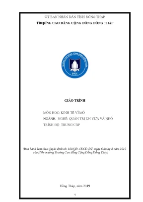 Giáo Trình Kinh Tế Vĩ Mô Dành Cho Quản Trị Doanh Nghiệp 