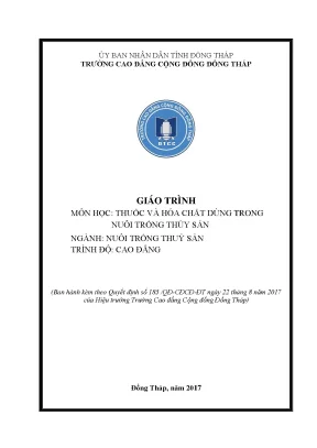 Giáo trình thuốc và hóa chất trong nuôi trồng thủy sản 