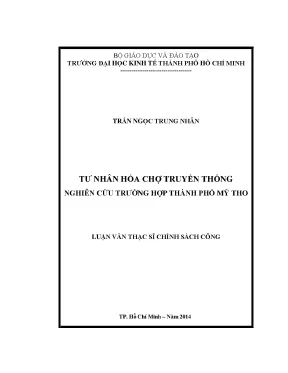 Tư Nhân Hóa Chợ Truyền Thống: Nghiên Cứu Tại Thành Phố