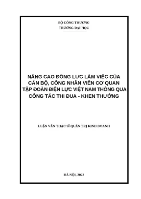 Nâng Cao Động Lực Làm Việc Cho Cán Bộ Tập Đoàn Điện Lực