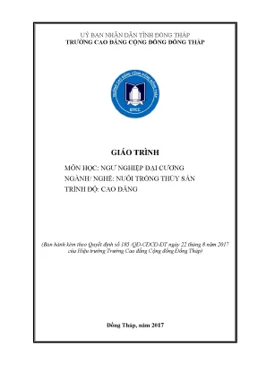 Giáo trình Ngư nghiệp: Nuôi trồng thủy sản cao đẳng tại 