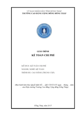 Giáo Trình Kế Toán Chi Phí Ngành Kế Toán Cao Đẳng
