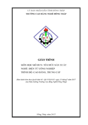 Giáo Trình Tổ Chức Sản Xuất Nghề Điện Tử Công Nghiệp