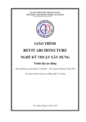 Giáo Trình Revit Architecture Cho Nghề Kỹ Thuật Xây Dựng 