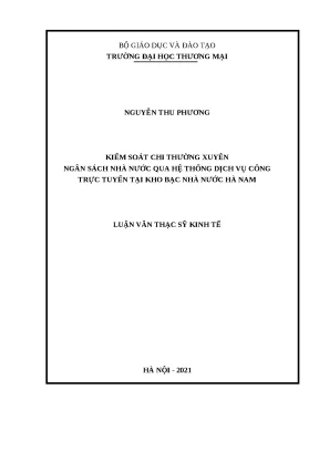 Kiểm Soát Chi Ngân Sách Nhà Nước Qua Dịch Vụ Công Trực