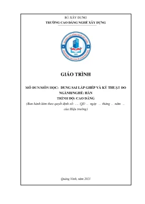 Giáo Trình Dung Sai Lắp Ghép và Kỹ Thuật Đo Nghề Hàn 