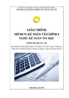 Giáo Trình Kế Toán Tài Chính 4 Dành Cho Nghề Kế Toán Tin 