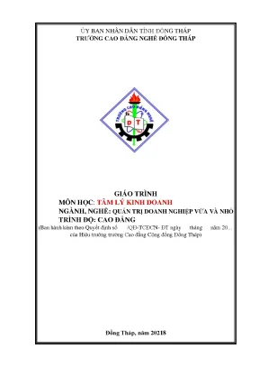Giáo Trình Tâm Lý Kinh Doanh Dành Cho Quản Trị Doanh 