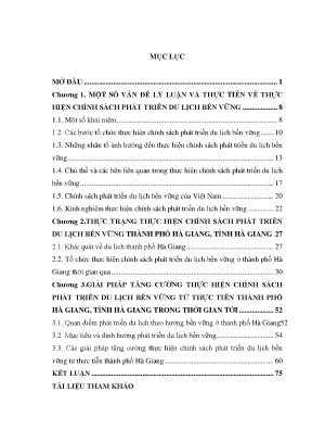 Phát triển du lịch bền vững tại thành phố Hà Giang