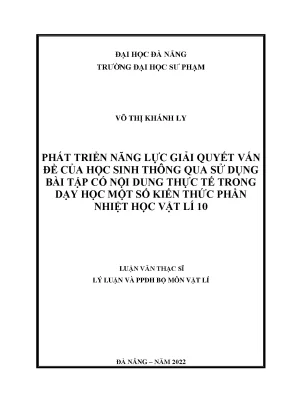 Phát triển năng lực giải quyết vấn đề cho học sinh qua 