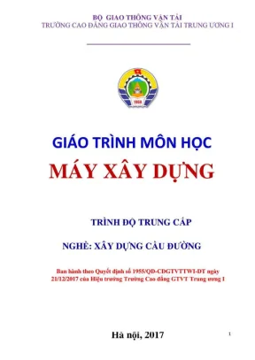 Giáo trình Máy Xây Dựng ngành Xây dựng Cầu đường