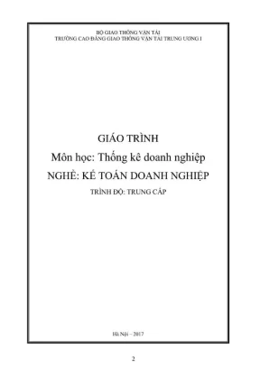 Giáo trình Thống kê doanh nghiệp cho Kế toán Trung cấp