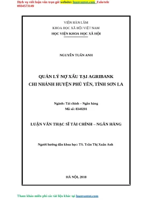 Quản lý nợ xấu tại Agribank Phù Yên: Giải pháp và Thực trạng