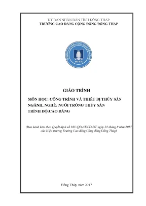 Giáo Trình Công Trình và Thiết Bị Nuôi Trồng Thủy Sản 