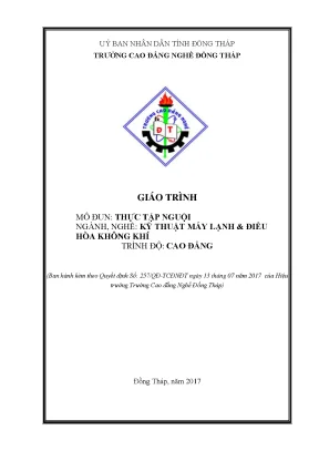 Giáo Trình Thực Tập Kỹ Thuật Máy Lạnh và Điều Hòa Không Khí