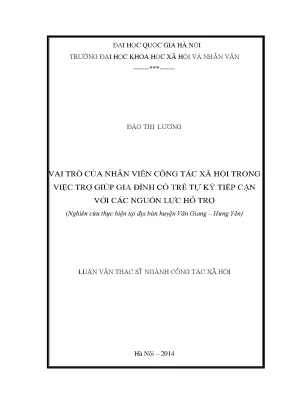 Vai trò của nhân viên công tác xã hội trong hỗ trợ gia