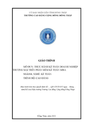 Giáo Trình Thực Hành Kế Toán Doanh Nghiệp Thương Mại
