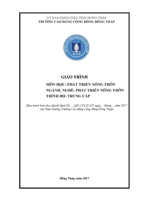 Giáo Trình Phát Triển Nông Thôn Trung Cấp: Kiến Thức Cơ 